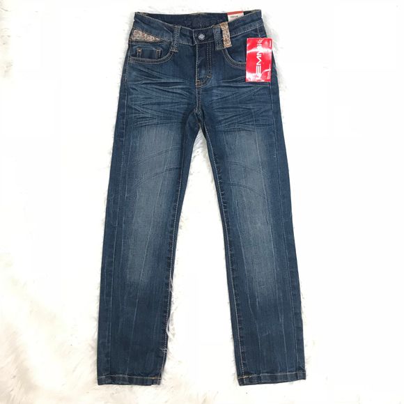 LEMMI RED GIRLS SLIM JEANS SIZE 122 / 7YR "NWT" - Picture 1 of 5